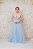 VESTIDO MARIE AZUL BEBÊ TRÊS TIRAS EM PRATA COM SAIA EM RENDA E TULE - Imagem 2