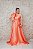 VESTIDO PRINCESA CORAL LIA RABELLO OMBRO UNICO COM LAÇO NO OMBRO - Imagem 1