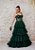 VESTIDO MARIE EM TULE VERDE MUSGO BUSTO ESTRUTURADO BORDADO MARIE SAIA EM CAMADAS - Imagem 1