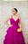 VESTIDO TULE FUCSIA ALÇA FINA BUSTO DRAPEADO E SAIA EM CAMADAS - Imagem 5