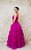 VESTIDO TULE FUCSIA ALÇA FINA BUSTO DRAPEADO E SAIA EM CAMADAS - Imagem 2