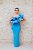VESTIDO OMBRO UNICO BABADO NO BUSTO AZUL CELESTE SOLACE LONDON - Imagem 1