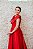 VESTIDO MIDI MARRO VERMELHO BABADO OMBRO - Imagem 3