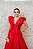 VESTIDO MIDI MARRO VERMELHO BABADO OMBRO - Imagem 2
