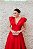 VESTIDO MIDI MARRO VERMELHO BABADO OMBRO - Imagem 4