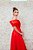 VESTIDO VERMELHO EM SEDA OMBRO A OMBRO SAIA EM PREGA COM FENDA - Imagem 4