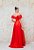 VESTIDO VERMELHO EM SEDA OMBRO A OMBRO SAIA EM PREGA COM FENDA - Imagem 2