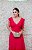 VESTIDO PINK SAIA PLISSADA COM MANGUIHA E DECOTE EM V - Imagem 2