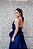 VESTIDO EM ZIBELINE AZUL MARINHO OMBRO UNICO COM DETALHE NA CINTURA - Imagem 6