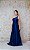 VESTIDO EM ZIBELINE AZUL MARINHO OMBRO UNICO COM DETALHE NA CINTURA - Imagem 5
