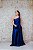 VESTIDO EM ZIBELINE AZUL MARINHO OMBRO UNICO COM DETALHE NA CINTURA - Imagem 7