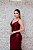VESTIDO MARSALA EM PAETÊ BUSTO ESTRUTURADO ALÇA FINA E FENDA - Imagem 7