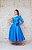 VESTIDO MIDI AZUL MANGA LONGA OMBRO ÚNICO COM FLOR - Imagem 6