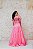VESTIDO LONGO FÁTIMA SCOFIELD EM TAFETÁ ROSA CHICLETE BUSTO DRAPEADO SAIA PRINCESA - Imagem 5