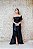 VESTIDO PRETO FÁTIMA SCOFIELD OMBRO ÚNICO COM FENDA E FOLHO - Imagem 3