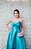 VESTIDO EM ZIBELINE AZUL TURQUESA TOMARA QUE CAIA COM DETALHE DE LISTRAS NA SAIA - Imagem 5