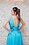 VESTIDO TIFFANY REGATA EM CHIFFON DE SEDA BUSTO COM BORDADO DE FLORES CHUMBO E AZUL - Imagem 4
