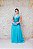 VESTIDO TIFFANY REGATA EM CHIFFON DE SEDA BUSTO COM BORDADO DE FLORES CHUMBO E AZUL - Imagem 6