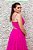 VESTIDO PINK EM TULE ALÇA FINA E DETALHE DRAPEADO NO BUSTO COM RECORTE - Imagem 2