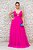 VESTIDO PINK EM TULE ALÇA FINA E DETALHE DRAPEADO NO BUSTO COM RECORTE - Imagem 1