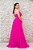 VESTIDO PINK EM TULE ALÇA FINA E DETALHE DRAPEADO NO BUSTO COM RECORTE - Imagem 3