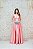 VESTIDO EM ZIBELINE ROSA ALCINHA FINA COM DECOTE EM V E SAIA PRINCESA - Imagem 3