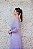 VESTIDO LAVANDA PLISSADO OMBRO A OMBRO DE MANGAS COMPRIDAS - Imagem 6