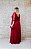 VESTIDO LONGO PS MARSALA MANGA 3/4 BUSTO BORDADO E SAIA FLUIDA COM FENDA CHIFFON - Imagem 6
