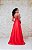VESTIDO LONGO PRINCESA VERMELHO DECOTE EM V - Imagem 3