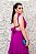 VESTIDO LONGO ROXO CHIFFON RECORTE FRONTAL COSTA AMARRAÇÃO - Imagem 3