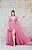 VESTIDO LONGO PS ROSA CHÁ MANGA CURTA BUSTO BORDADO COM FENDA - Imagem 1