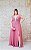 VESTIDO LONGO PS ROSA CHÁ MANGA CURTA BUSTO BORDADO COM FENDA - Imagem 5