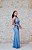 VESTIDO LONGO PAETÊ AZUL SERENITY BUSTO TRANÇADO COM RECORTE LATERAL - Imagem 2