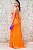 VESTIDO LONGO TOMARA QUE CAIA LARANJA NEON COM LAÇO NAS COSTAS E FENDA - Imagem 3