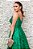 VESTIDO LONGO VERDE BANDEIRA ALCINHA FINA COM SAIA E TULE DETALHE VIÉS - Imagem 3