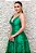 VESTIDO LONGO VERDE BANDEIRA ALCINHA FINA COM SAIA E TULE DETALHE VIÉS - Imagem 2