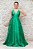 VESTIDO LONGO VERDE BANDEIRA ALCINHA FINA COM SAIA E TULE DETALHE VIÉS - Imagem 1