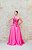 VESTIDO LONGO PINK EM ZINBELINE OMBR UNICO BUSTO BORDADO - Imagem 1