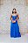 VESTIDO LONGO AZUL CLASSIC BUSTO DRAPEADO CINTURA COM ABERTURA - Imagem 5