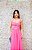 VESTIDO LONGO ROSA CHICLETE BUSTO DRAPEADO CRUZADO E RECORTE NA FRENTE - Imagem 4