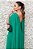 VESTIDO LONGO VERDE BANDEIRA BUSTO DRAPEADO COM CAPA LISA - Imagem 3