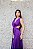 VESTIDO ROXO EM CETIM DE SEDA ABERTURA LATERAL E COSTA NUA COM AMARRAÇÃO - Imagem 4