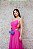 VESTIDO PINK EM TULE BUSTO DRAPEADO OMBRO UNICO RECORTE LATERAL SAIA PRINCESA - Imagem 3