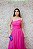 VESTIDO PINK EM TULE BUSTO DRAPEADO OMBRO UNICO RECORTE LATERAL SAIA PRINCESA - Imagem 2