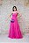 VESTIDO PINK EM TULE BUSTO DRAPEADO OMBRO UNICO RECORTE LATERAL SAIA PRINCESA - Imagem 1