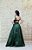VESTIDO VERDE ESMERALDA EM TAFAETA BUSTO DRAPEADO COM RECORTE - Imagem 3