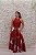 VESTIDO MARSALA COM SAIA ESTAMPADA FLORAL ZIBELINE SEM DECOTE - Imagem 3