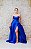 VESTIDO AZUL ROYAL PRINCESA TOMARA QUE CAIA BUSTO PONTEIRA EM ZIBELINE COM FENDA - Imagem 1