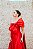 VESTIDO VERMELHO EM ZIBELINE OMBRO ÚNICO COM LAÇO - Imagem 3