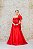 VESTIDO VERMELHO EM ZIBELINE OMBRO ÚNICO COM LAÇO - Imagem 4